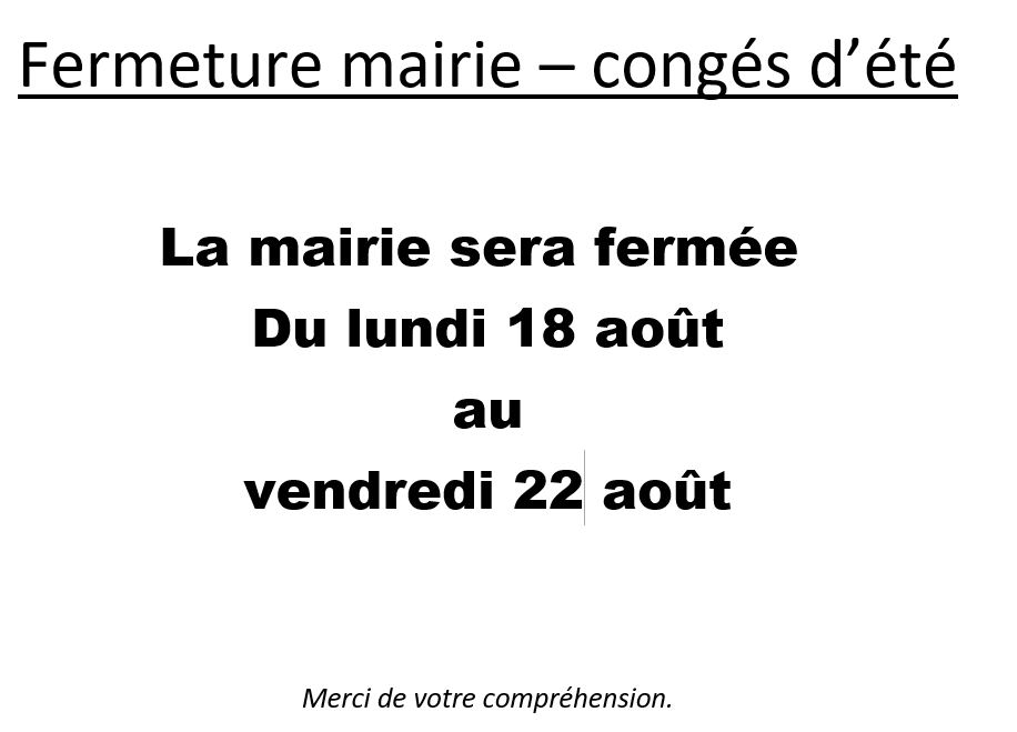 fermeture mairie